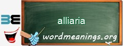 WordMeaning blackboard for alliaria